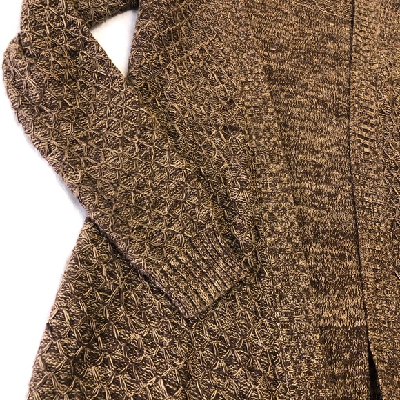 Quilt Pattern Marled Brown Cardigan - Picture 2 of 8